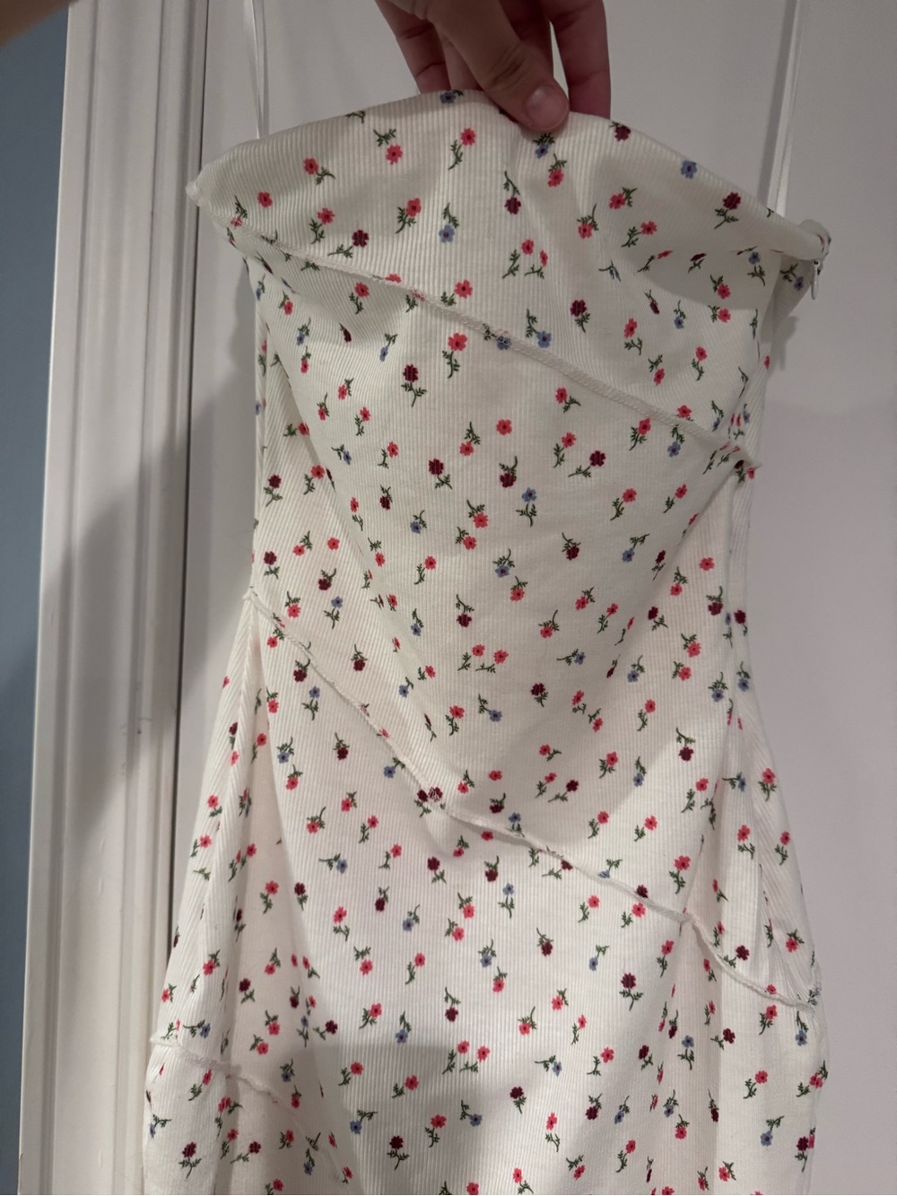 Princess Polly White Strapless Floral Sundress size 2